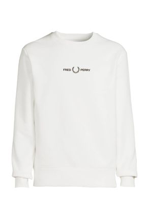 Fred Perry Mens GBFred sweater met logo snow white - Size 2XL