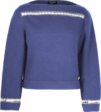 Chanel Chain Trim Boat Neck Sweater (Authentic Pre-Loved)