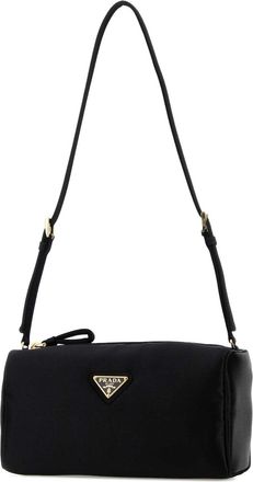 Prada Womens Satin Shoulder Bag Black