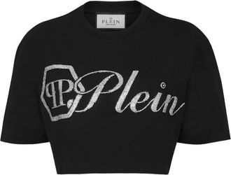 Philipp Plein Crystal Signature cropped T-Shirt - Black