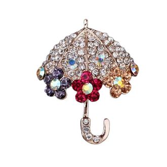 Generic Brooch Women Umbrella Wedding Bridal Pin Dress Scarves Shawl Clip Ladies Jewelry Love Gift Multicoloured