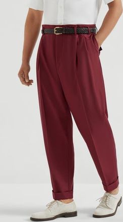 Brunello Cucinelli Virgin wool trousers in Cherry at Nordstrom, Size 46 It