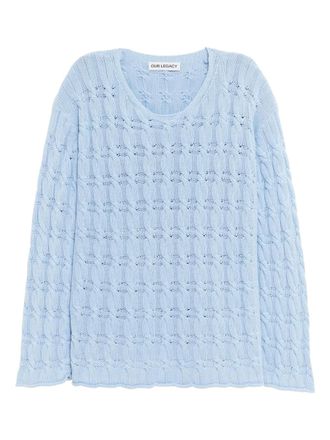 Our Legacy cable-knit jumper - men - Cotton - 46 - Blue