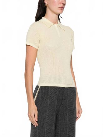 Guest In Residence Shrunken Polo Top In Mist