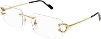 Cartier Glasses, unisex, Yellow, Size: 56 MM Rectangle Eyeglasses