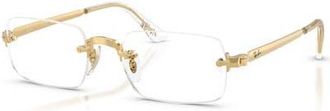 Ray-Ban 54mm Rectangle optical glasses in Gold at Nordstrom