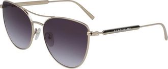Longchamp Stijlvolle metalen zonnebril - Dames - Zonnebrillen - Geel - 58 MM - Accessoires