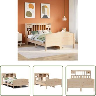 vidaXL Letto con testiera - Letto Libreria senza Materasso 140x200 cm in Legno di Pino