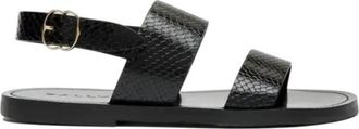 Bally Python-Printed Leather Sandals, Brand Size 35 ( US Size 4.5 )