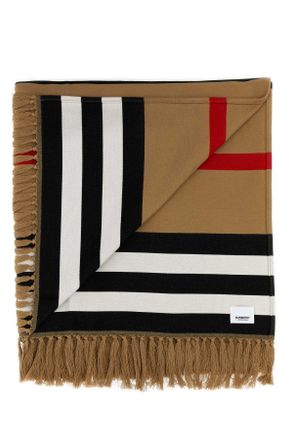 Burberry Unisex Embroidered Cotton Blanket Archivebeige Exterior: Organic Casa-Bagno Casa/bagno