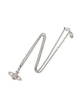Vivienne Westwood 2020s Orb-pendant necklace - unisex - Brass/Crystal - One Size - Silver