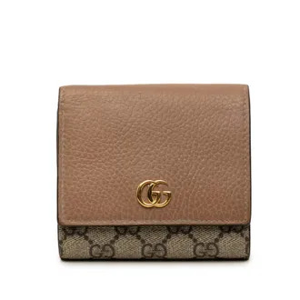 Gucci Beige Pink Gg Supreme Wallet (Bi-Fold) (Pre-Owned)