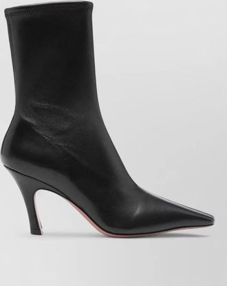 Amina Muaddi jamie ankle boots pointed toe leather
