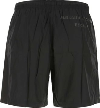 Alexander McQueen Mens Nylon Swimming Shorts Black Swimwear