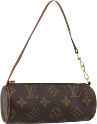 Louis Vuitton Pre-owned Papillon Pochette - Dames - Vintage Mini Tas - Bruin - ONE Size - Tweed - Vintage