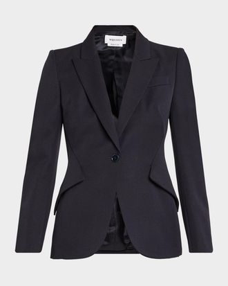Alexander McQueen Grain De Poudre Wool Single-Breasted Blazer