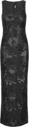 Rotate Rotate Birger Christensen, Kleedjes, Dames, Zwart, S, Polyester, Bloemenprint Maxijurk