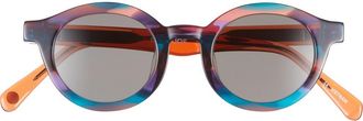 Eyebobs TV Party 41mm Polarized Round Sunglasses in Purple /Orange /Grey at Nordstrom