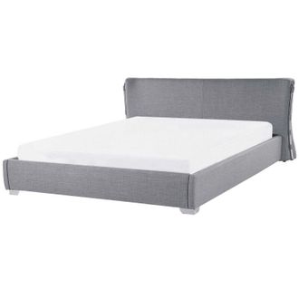 Beliani Bed Fabric PARIS 160 x 200 cm (EU King Size) Grey
