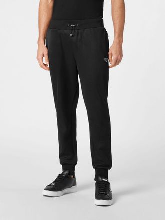 Philipp Plein Pantaloni jogging in jersey con coulisse e logo metallico