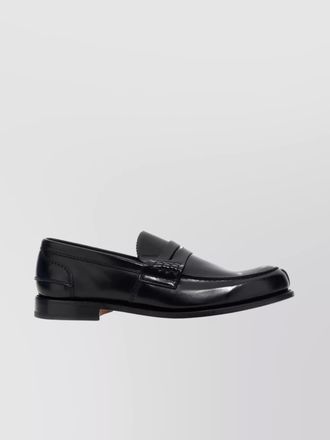 Churchs leather loafers with round toe and stitched detailing