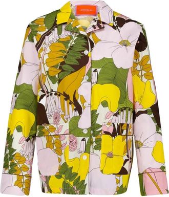 La DoubleJ Bloemenprint katoenen overhemd - Dames - Overhemden - Veelkleurig - M - Katoen - Overhemden