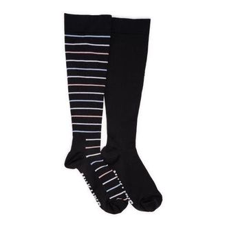 Muk Luks Nylon Blend Compression Socks 2 Pair Pack in Ebony/pastel at Nordstrom