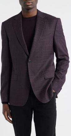BOSS Huston Slim Fit Virgin Wool Sport Coat in Dark Red at Nordstrom Rack, Size 44 Long