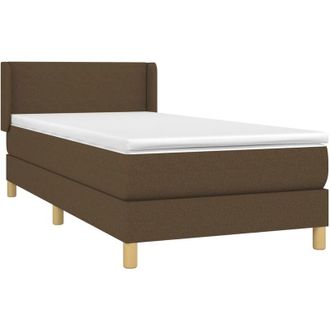 vidaXL Cama Box Spring Con Colch&oacute;n Tela Marr&oacute;n Oscuro 100x200 Cm Vidaxl