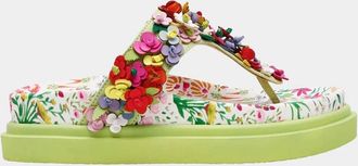 Betsey Johnson Womens Kammeron Platfrom Sandals In Natural Floral Multi