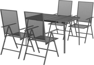 vidaXL 5 Piece Garden Dining Set Anthracite Steel Vidaxl