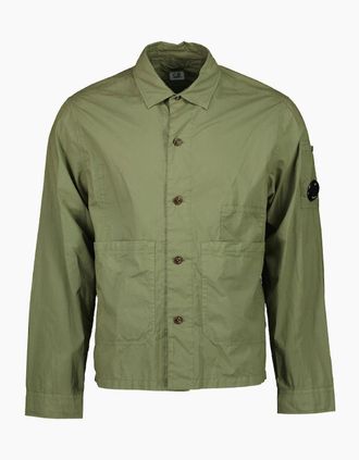 C.P. Company Mens Popeline Lens Overshirt - Green - Size: 38/Regular
