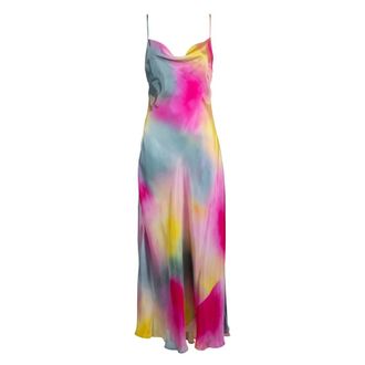 Msgm Multicolor Tye Dye Lange Jurk - Dames - Casual kleedjes - Veelkleurig - L - Kleedjes