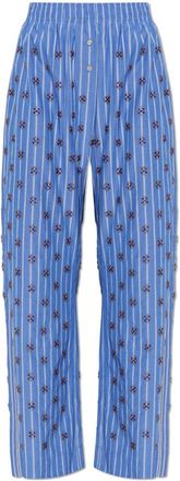 Munthe Viologen Broek - Dames - Wijde Broeken - Blauw - M - Katoen - Broeken