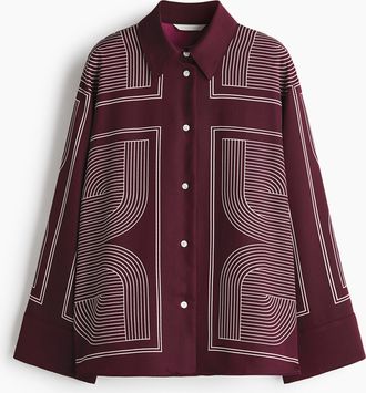 H&M Oversized Twillbluse - Red