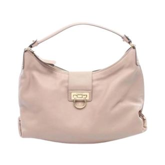 Ferragamo Pre-owned Shoulder Bags, female, Beige, Size: ONE SIZE Pre-owned Leather Shoulder Bag