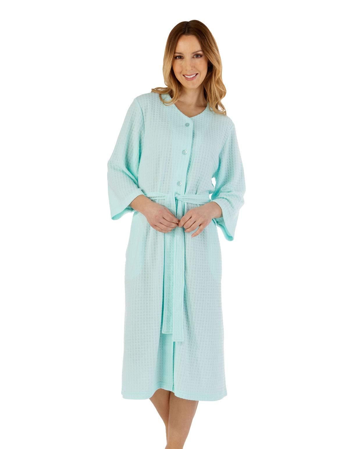 Slenderella Ladies Button Up Coral Fleece Dressing Gown Bath Robe with  Waffle Detail Large (Heather) from 39.65 - on Stylight