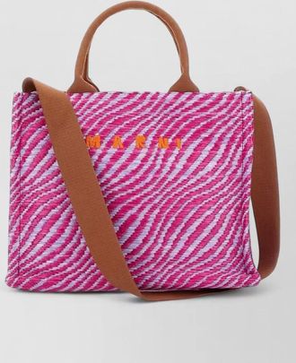 Marni small tote bag wavy print shoulder strap