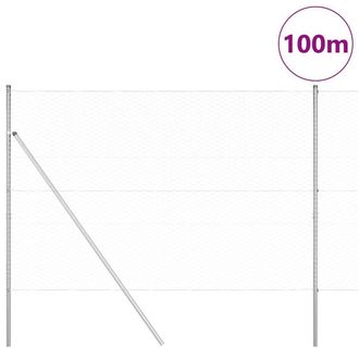 Berkfield Home Hexagon Fence 1.6x100 m Galvanised Steel in Silver