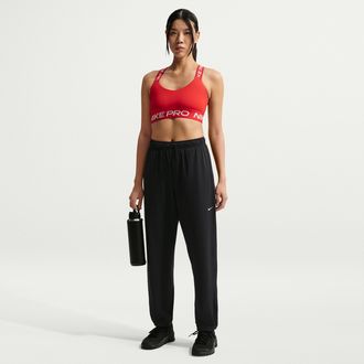 Nike Womens Nike Pro Dri-FIT Mid-Rise Full-Length Woven Pants in Black | IQ0832-010