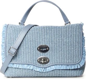 Zanellato Postina Vimini con frangia - Dames - Handtassen - Blauw - ONE Size - Katoen - Tassen