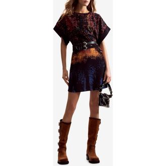 Desigual Printed T-Shirt Minidress in Black Multi at Nordstrom, Size X-Large