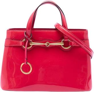 Gucci Pre-owned Patent Leather Satchel - Dames - Vintage Handtas - Rood - ONE Size - Leer - Vintage