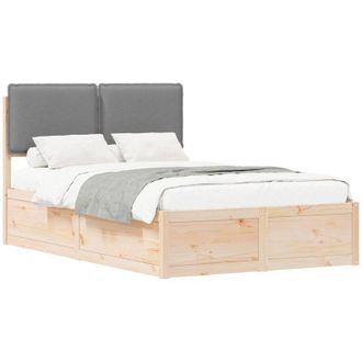 vidaXL Bed Frame with Upholstered Headboard Light Grey 120 x 200 cm vidaXL