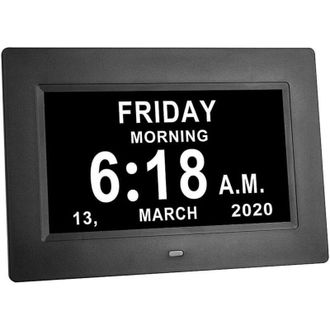 OEM Reloj Digital De 7 Pulgadas Con Gran Visualizaci&oacute;n De Fecha Y D&iacute;a, Atenuaci&oacute;n Autom&aacute;tica Y Soporte Multiling&uuml;e -crezuo