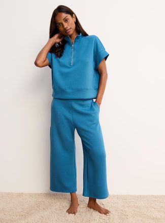 Miiyu Womens Soft scuba-style cropped lounge pant