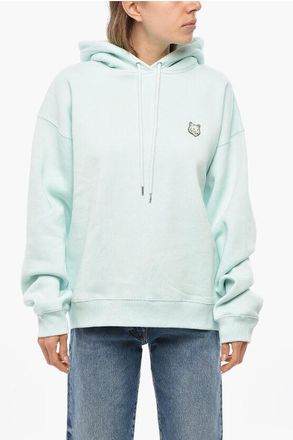 Maison Kitsuné Fleeced-Cotton Hoodie with Embroidery size L
