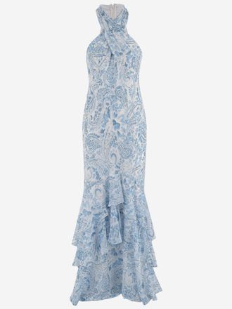 Lauren Ralph Lauren Neckholder-Kleid aus Georgette mit R&uuml;schen