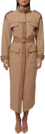 JLUXLABEL Icon Belted Midi Dress in Beige at Nordstrom, Size Small