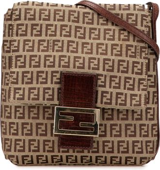 Fendi Pre-owned Womens Zucca Canvas Crossbody Bag - Tan Textile - One Size